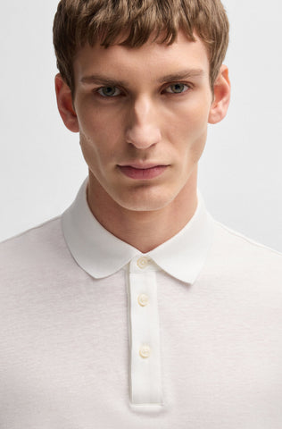 Polo Shirt BOSS Regular Fit de punto en algodón y lino