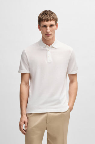 Polo Shirt BOSS Regular Fit de punto en algodón y lino