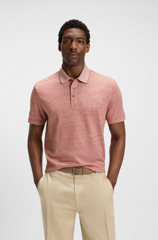 Polo Shirt BOSS Regular Fit de punto en algodón y lino