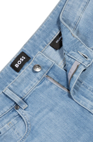 Jeans Boss Delaware slim fit en denim azul elástico y cómodo