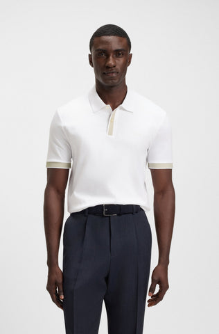 Polo BOSS de algodón mercerizado y estructurado Slim Fit