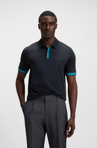 Polo BOSS de algodón mercerizado y estructurado Slim Fit