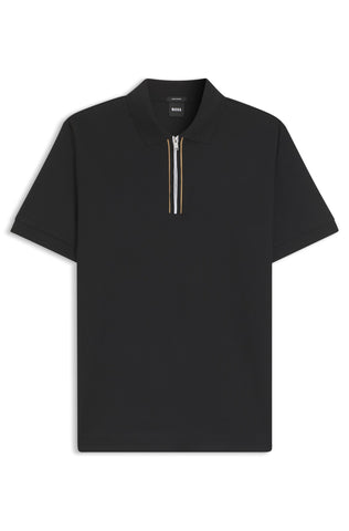 Polo BOSS Zip-placket Algodón Mercerizado Regular fit