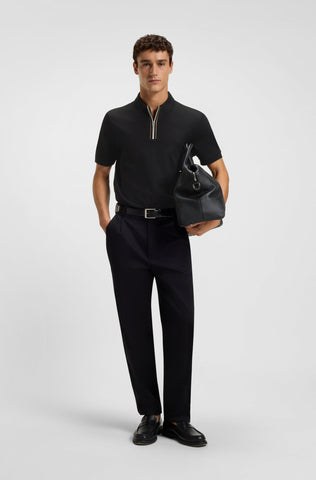 Polo BOSS Zip-placket Algodón Mercerizado Regular fit