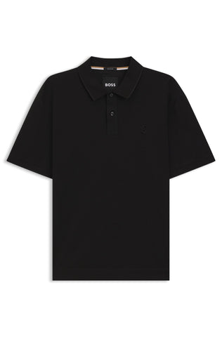 Polo BOSS de algodón mercerizado con monograma doble b bordado Regular Fit