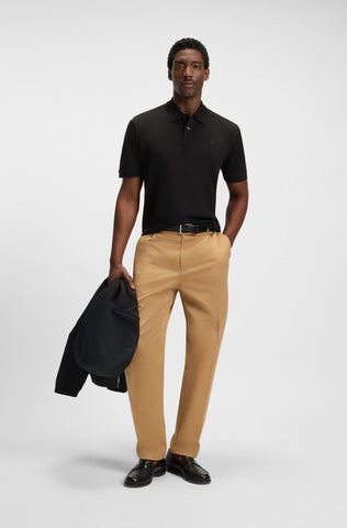 Polo BOSS de algodón mercerizado con monograma doble b bordado Regular Fit