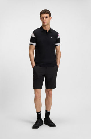 Polo BOSS con Rayas en Mangas en Piqué de Algodón Transpirable Regular Fit