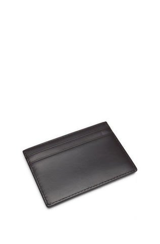 Tarjetero de Piel BOSS con Logo Plateado