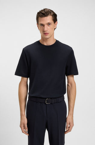 T-Shirt BOSS Regular fit de algodón Herringbone Structure