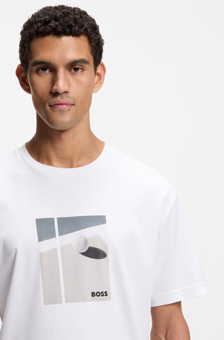 T-Shirt BOSS Active Pima Cotton con Diseño de temporada Regular Fit