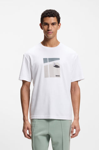 T-Shirt BOSS Active Pima Cotton con Diseño de temporada Regular Fit