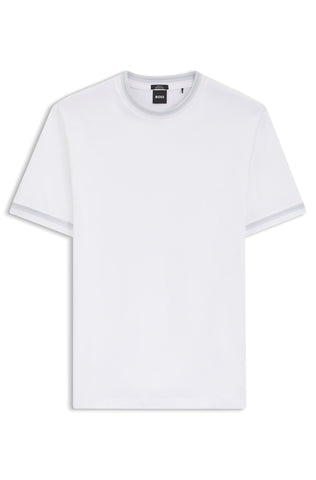 T-Shirt BOSS de algodón mercerizado con ribetes en contraste slim fit