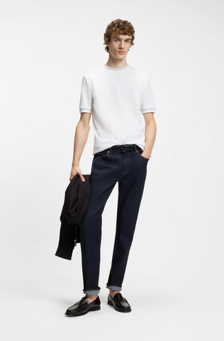 T-Shirt BOSS de algodón mercerizado con ribetes en contraste slim fit