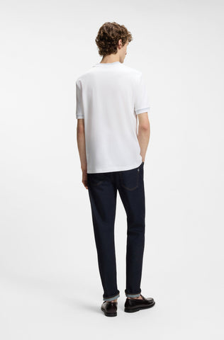 T-Shirt BOSS de algodón mercerizado con ribetes en contraste slim fit