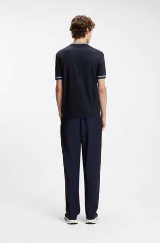 T-Shirt BOSS de algodón mercerizado con ribetes en contraste slim fit