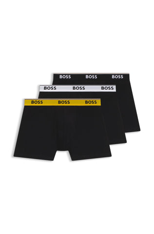 Pack de 3 Bóxers BOSS BoxerBr 3P Power de Algodón Elástico – Negro