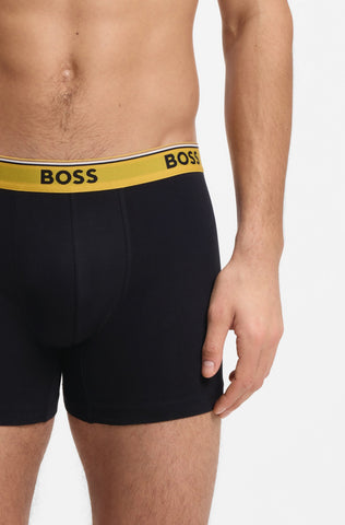Pack de 3 Bóxers BOSS BoxerBr 3P Power de Algodón Elástico – Negro