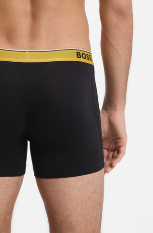 Pack de 3 Bóxers BOSS BoxerBr 3P Power de Algodón Elástico – Negro