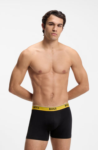 Pack de 3 Bóxers BOSS BoxerBr 3P Power de Algodón Elástico – Negro