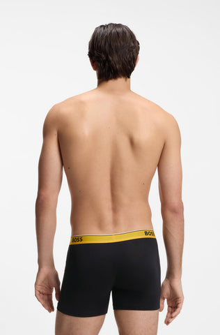 Pack de 3 Bóxers BOSS BoxerBr 3P Power de Algodón Elástico – Negro