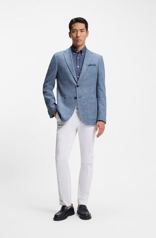 Camisa BOSS Poplin Slim Fit con Stretch de Logo Doble B Bordado