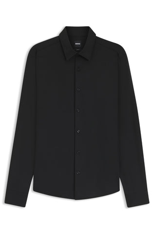 Camisa BOSS de Vestir con estampado sutil Slim Fit y Stretch en punto técnico