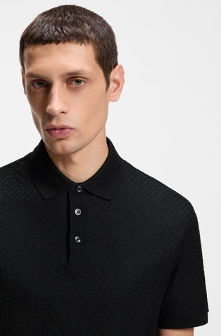 Polo Shirt BOSS de Algodón Jacquard de Monograma Regular Fit