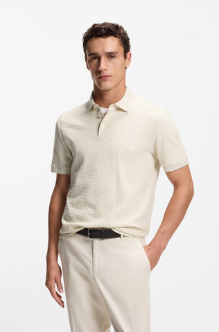 Polo Shirt BOSS de Algodón Jacquard de Monograma Regular Fit