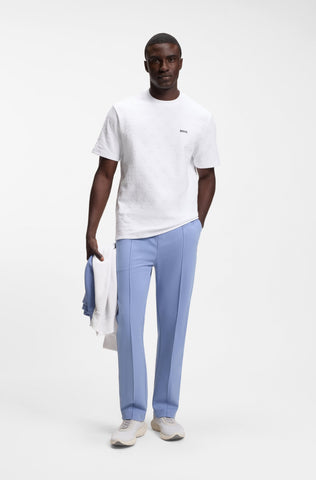 Camiseta BOSS Green Jacquard de Algodón con Motivo Tennis Ball - Blanco