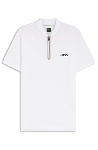 Polo BOSS Golf para Hombre con Cremallera - Blanco