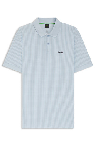 Polo BOSS Green PL_GOC Birdie 3 Regular Fit con Estampado Geométrico -  Azul
