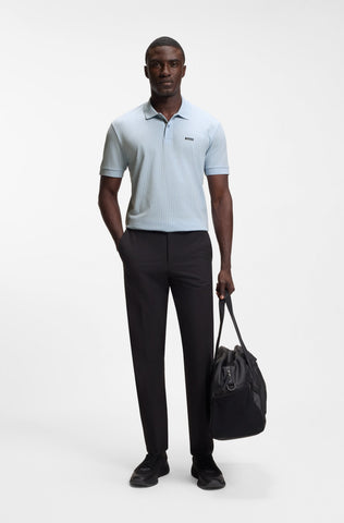 Polo BOSS Green PL_GOC Birdie 3 Regular Fit con Estampado Geométrico -  Azul