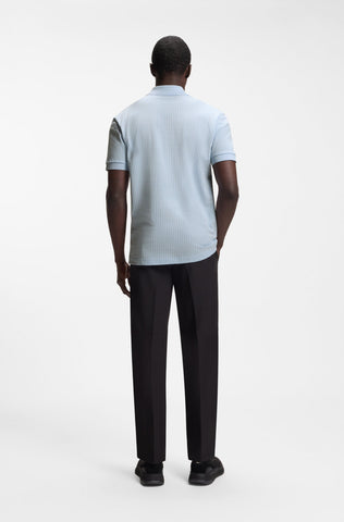 Polo BOSS Green PL_GOC Birdie 3 Regular Fit con Estampado Geométrico -  Azul