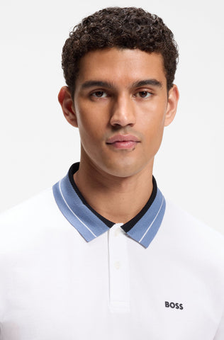 Polo BOSS PL_Member Regular Fit - Blanco