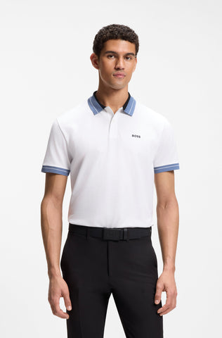 Polo BOSS PL_Member Regular Fit - Blanco