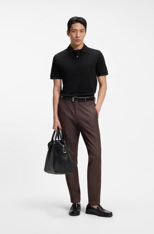 Polo BOSS H-Phillipson 238 Hombre Negro en Algodón Mercerizado Slim Fit
