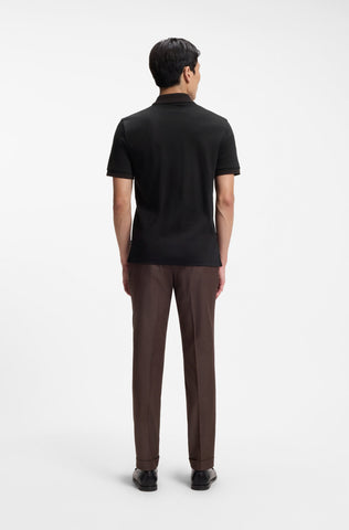 Polo BOSS H-Phillipson 238 Hombre Negro en Algodón Mercerizado Slim Fit