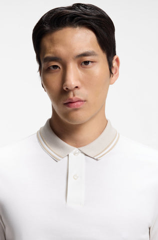 Polo BOSS Phillipson Slim Fit - Blanco