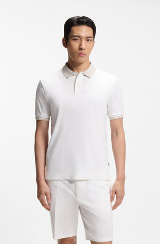Polo BOSS Phillipson Slim Fit - Blanco