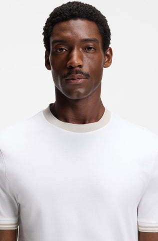 T Shirt BOSS Mercerizado Regular Fit con Detalles en Contraste