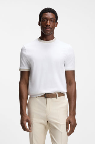 T Shirt BOSS Mercerizado Regular Fit con Detalles en Contraste