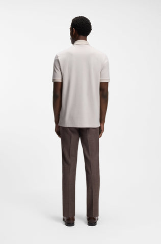 Polo BOSS Regular Fit de Algodón con Textura Bubble - Beige Claro
