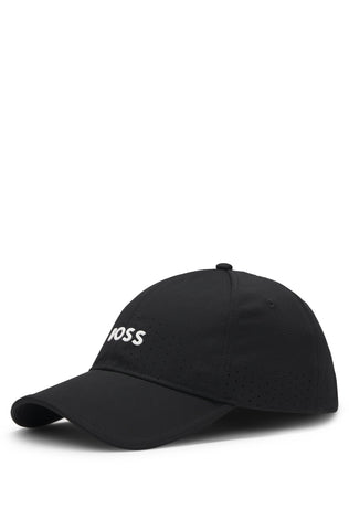 Gorra BOSS Negra Perforada con Logo Brillante Hombre