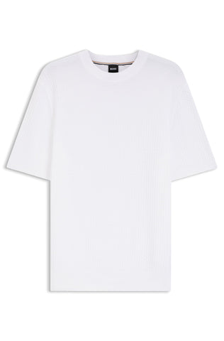 Camiseta de Punto BOSS Nilton Hombre en Algodón Blanco