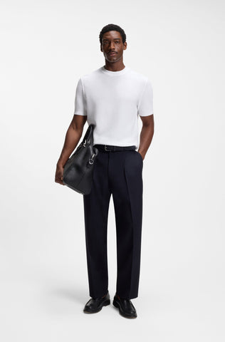 Camiseta de Punto BOSS Nilton Hombre en Algodón Blanco