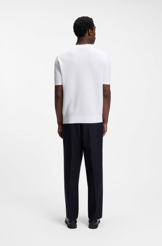 Camiseta de Punto BOSS Nilton Hombre en Algodón Blanco