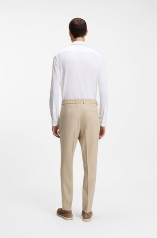 Camisa BOSS Hombre Slim Fit Texturizada Blanca en Algodón Stretch