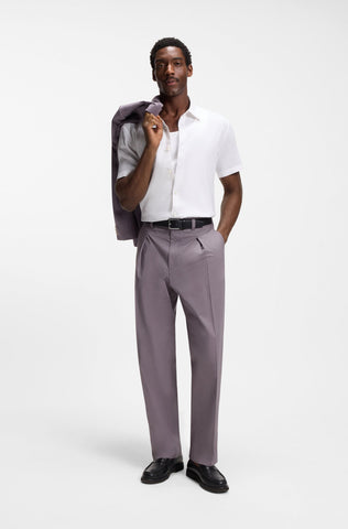 Camisa BOSS Slim Fit en Lino Elástico - Blanco