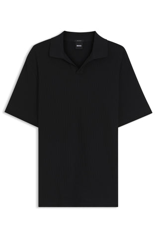 Polo BOSS H-Pye 251 Hombre Negro en Algodón Jacquard Regular Fit