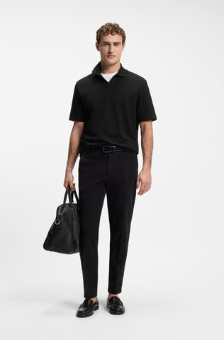 Polo BOSS H-Pye 251 Hombre Negro en Algodón Jacquard Regular Fit